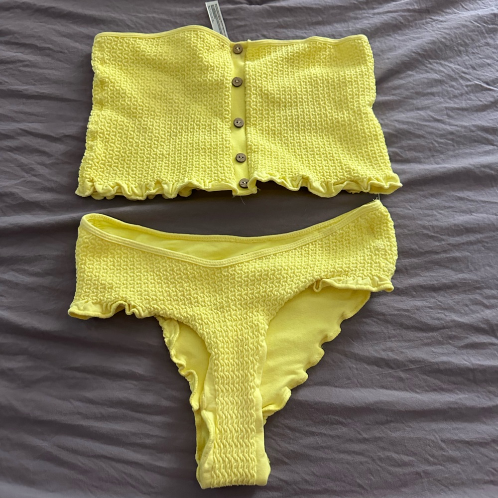 Yellow Knit Two-Piece Set